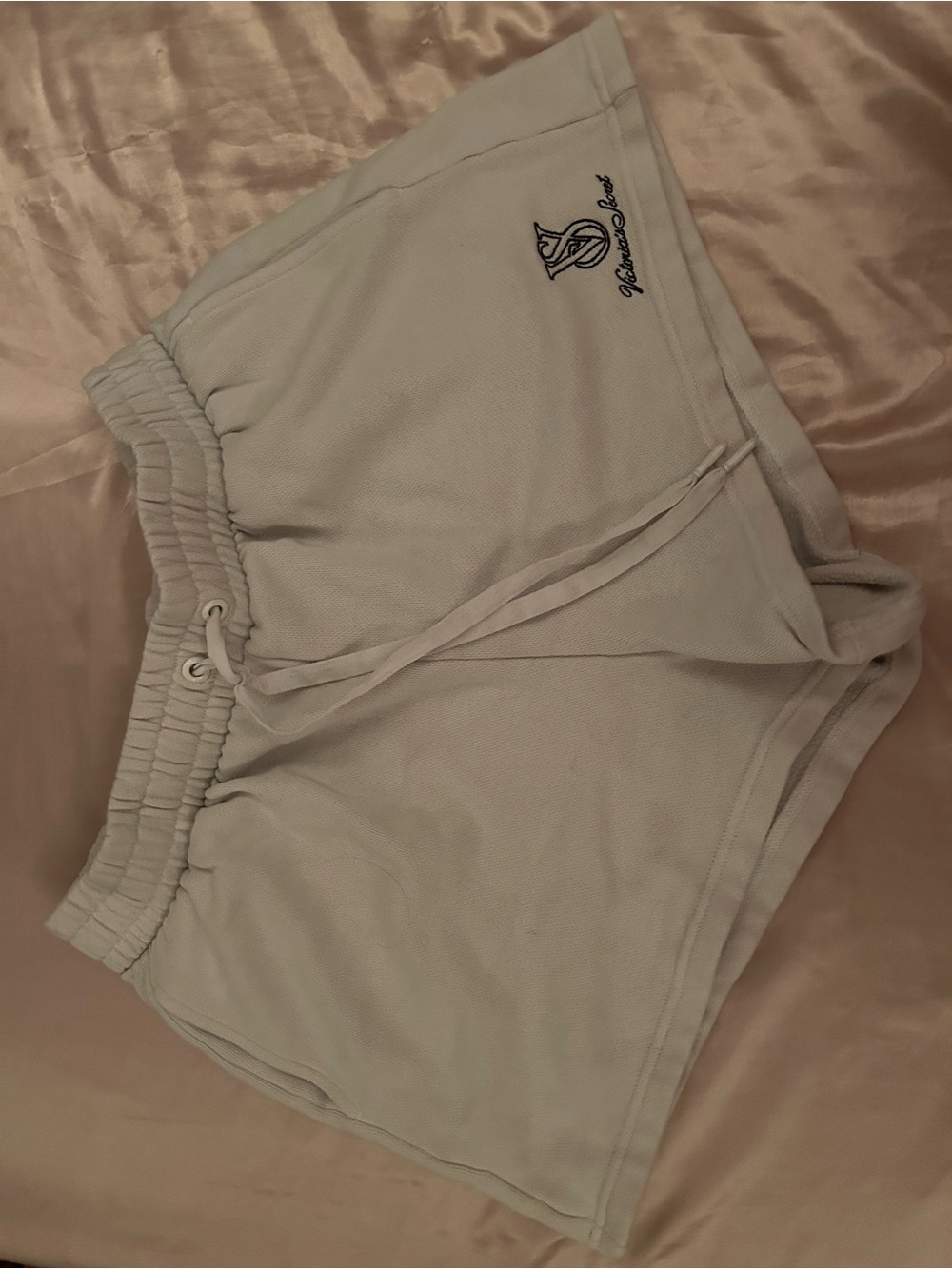 Victoria's Secret Light Gray Athletic Shorts with Drawstring